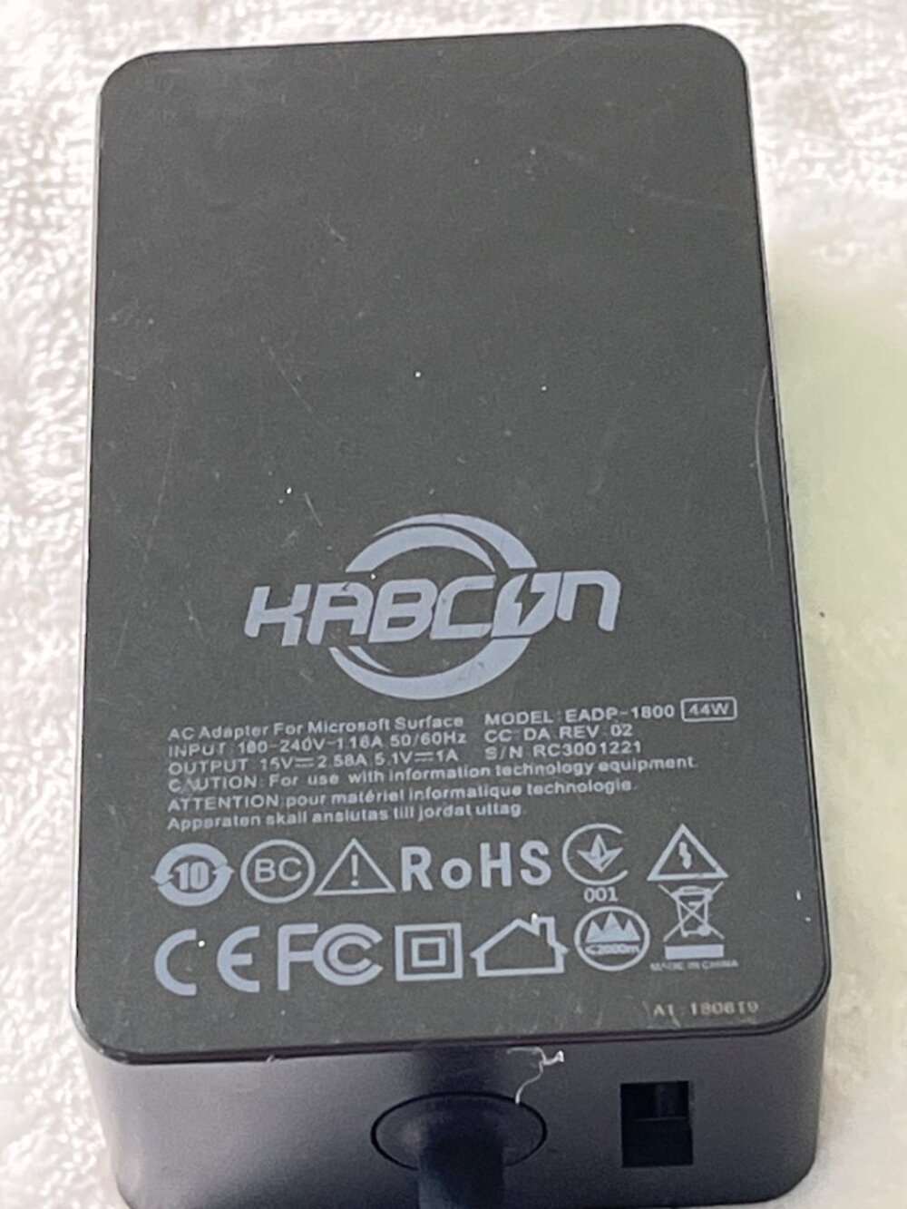 Kabcon Surface Charger 44W Power Adapter With USB Port For Microsoft Devices 26a